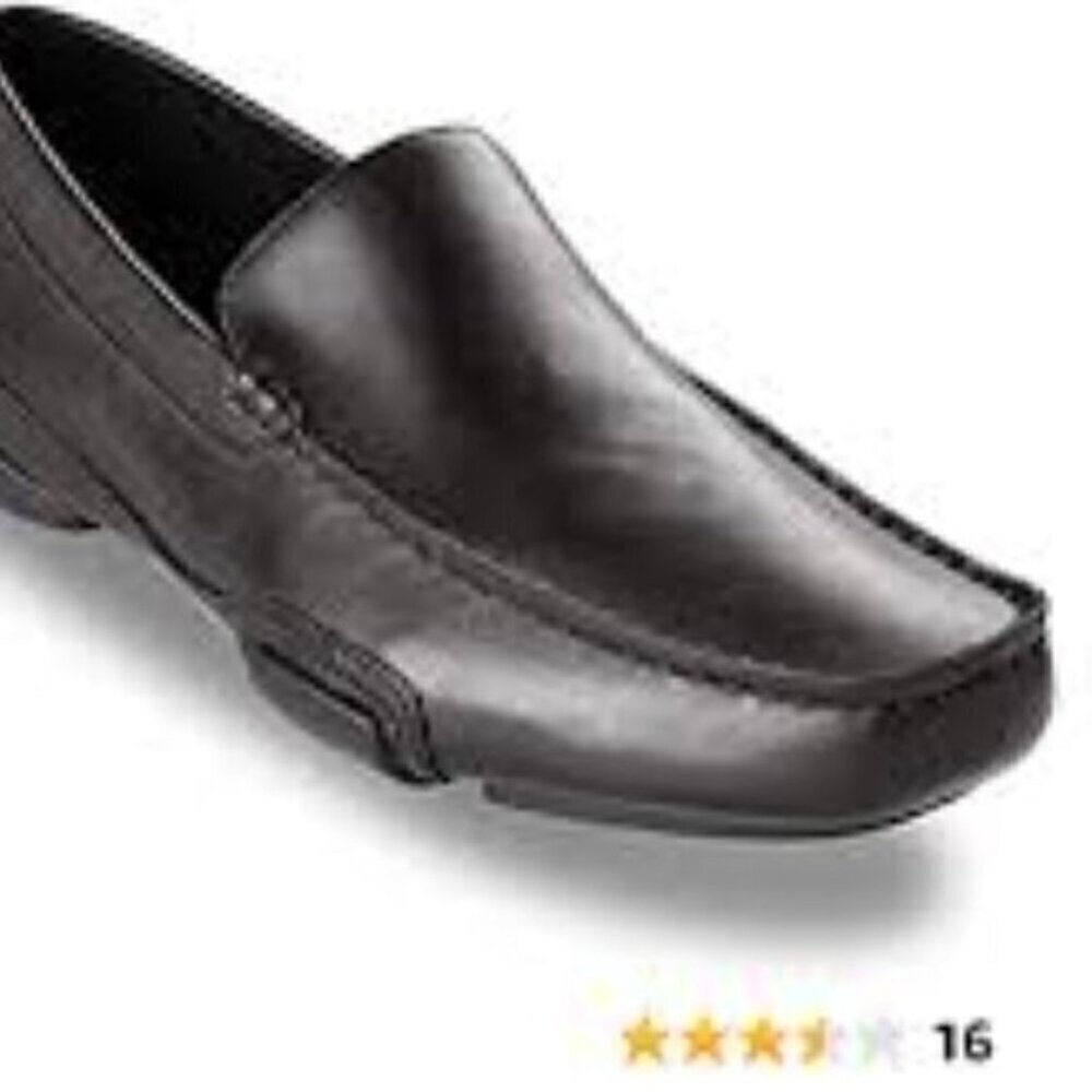 Kenneth Cole Drive Home Black Square Toe Leather Moccasins Loafers Men's 9.5 M
